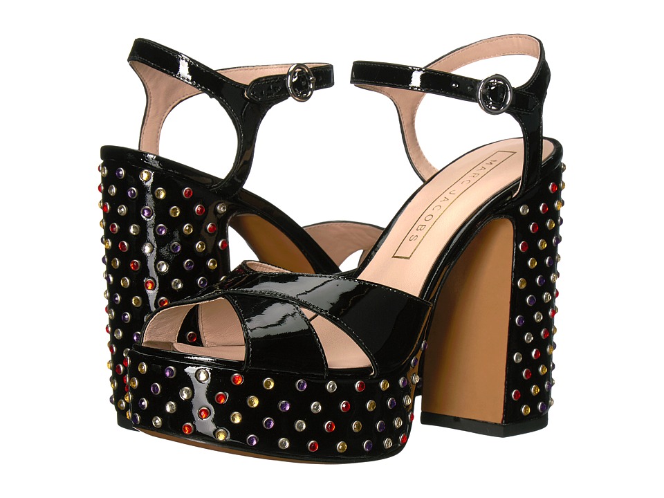 Marc Jacobs Lust Strass Platform Sandal (Black Patent) Women