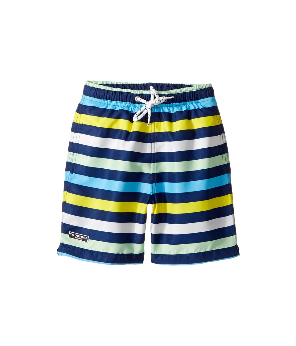 Toobydoo - Multi Stripe Swim Shorts (Infant/Toddler/Little Kids/Big Kids) (Navy/Blue/Green/White/Yellow) Boy