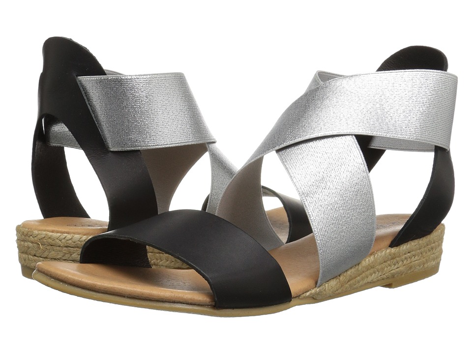 Andre Assous Malta (Black/Silver Nappa/Elastic) Women