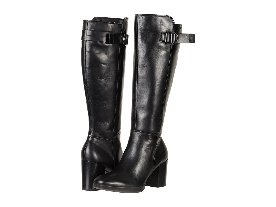 ECCO Shape 55 Chalet Tall Boot (Black Calf Leather) Women