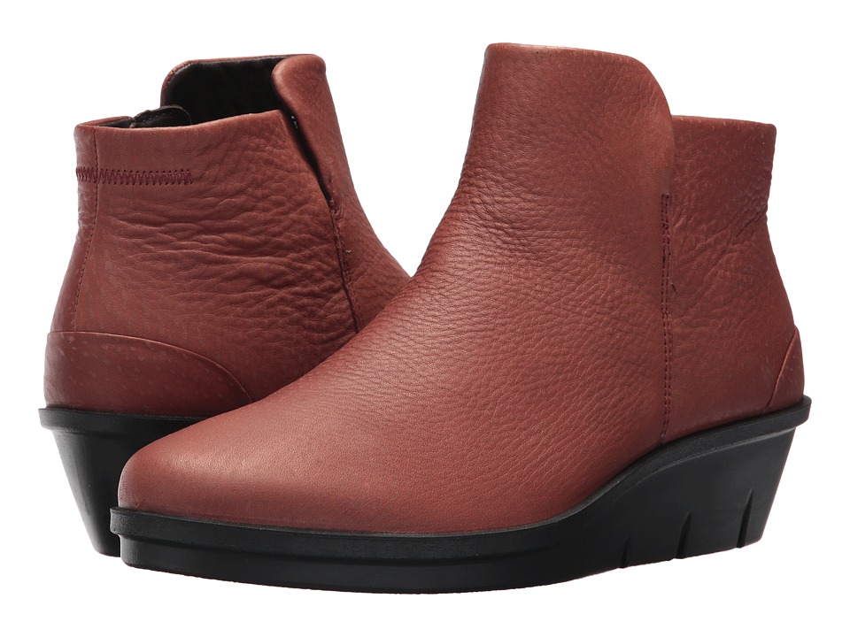 ECCO Skyler Wedge Bootie (Brandy Cow Nubuck) Women