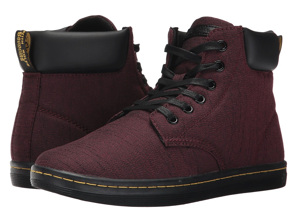 Dr. Martens Maelly Padded Collar Boot (Cherry Red Serge/Black Pu Srs) Women