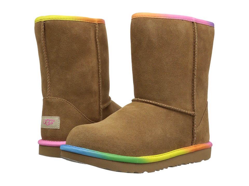 UGG Kids Classic Short II Rainbow (Little Kid/Big Kid) (Chestnut) Girls Shoes