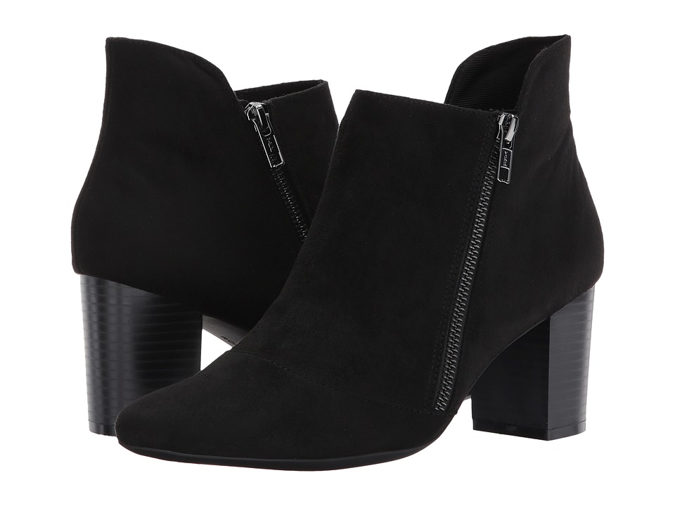 Rockport Gail Zip Bootie (Black Microsuede) Women