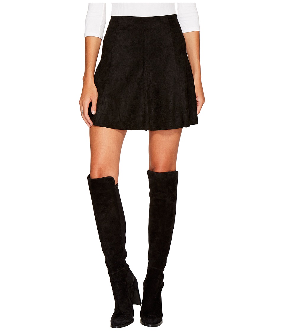 BB Dakota Aileen Faux Suede Skirt (Black) Women