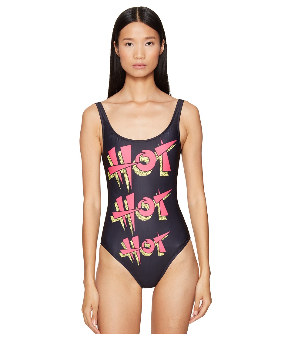 Jeremy Scott Hot Hot Hot Bathing Suit (Black) Women