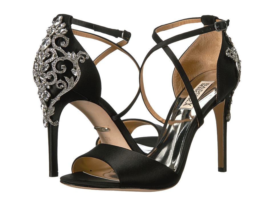 Badgley Mischka Karmen (Black Satin) Women
