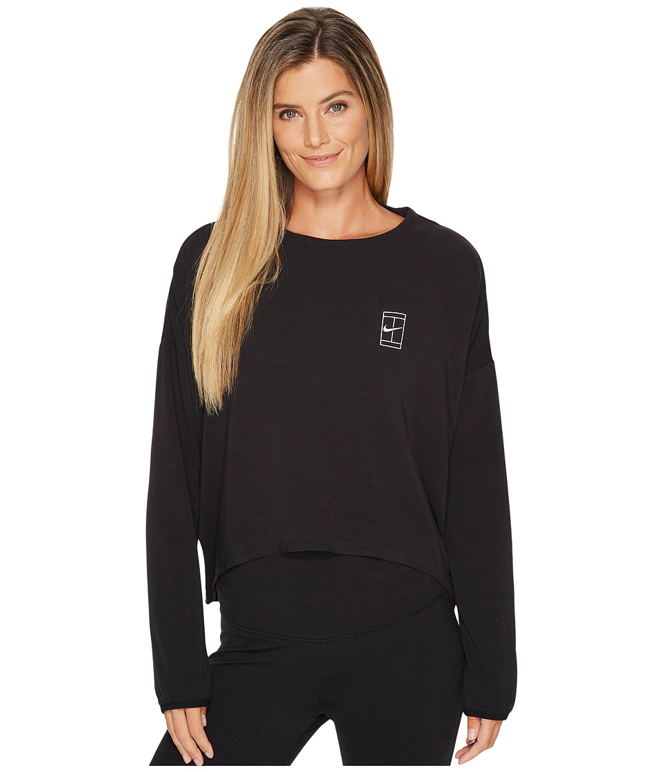 Nike Court Dry Tennis Top (Black/White) Women