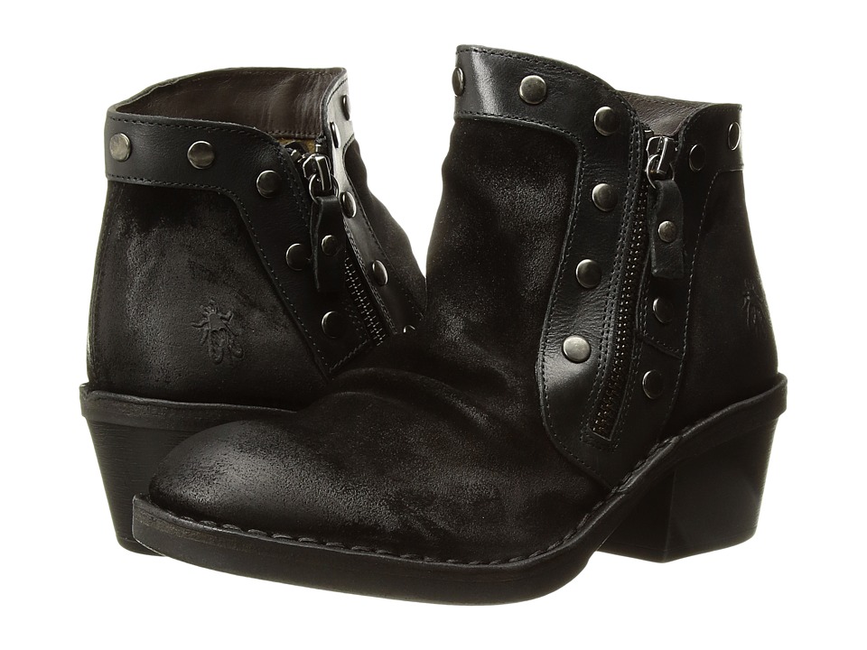 FLY LONDON Duke941Fly (Black/Black Oil Suede/Rug) Women