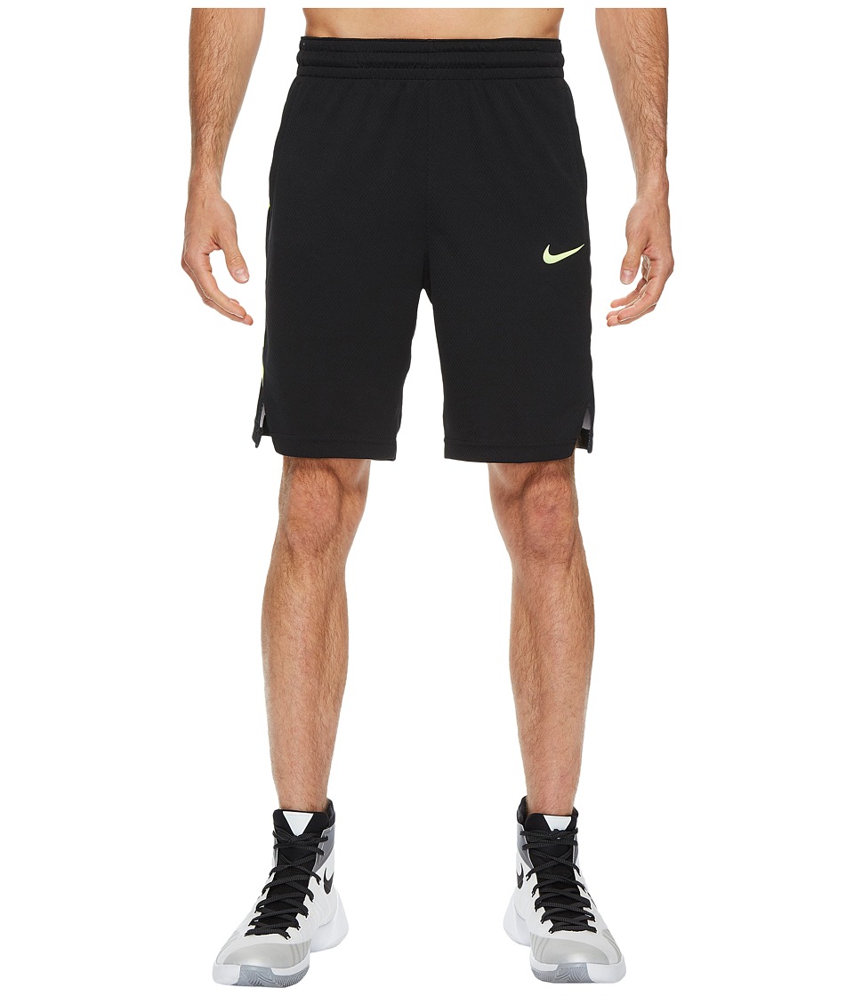 Nike Elite Stripe Basketball Short (Black/Volt/Volt) Men