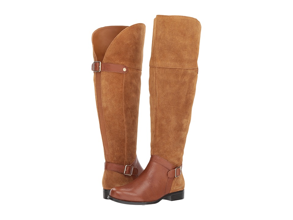 Naturalizer January WC (Camel/Brown Suede/Tumbled Leather) Women