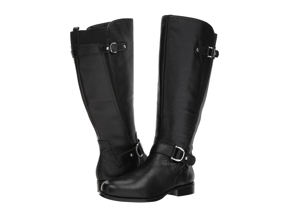 Naturalizer Jenelle Wide Calf (Black Tumbled Leather) Women