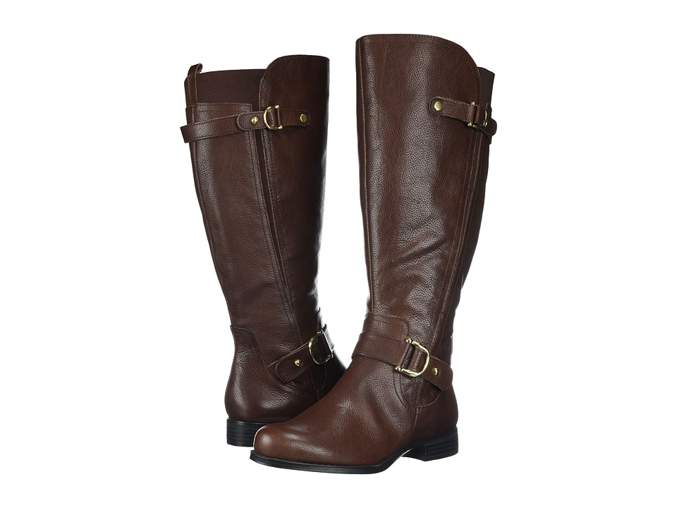 Naturalizer Jenelle Wide Calf (Brown Tumbled Leather) Women