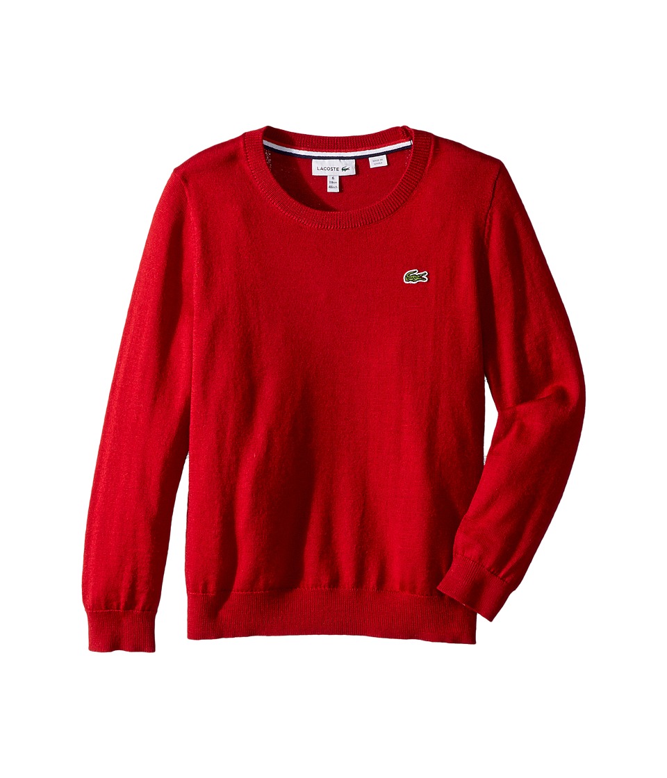 Lacoste Kids Long Sleeve Crewneck Sweater (Toddler/Little Kids/Big Kids) (Ladybird) Boy