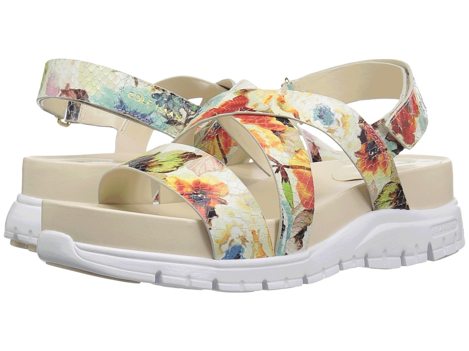 Cole Haan Zerogrand Crisscross Sandal (Bds) (Floral Print/Optic White) Women
