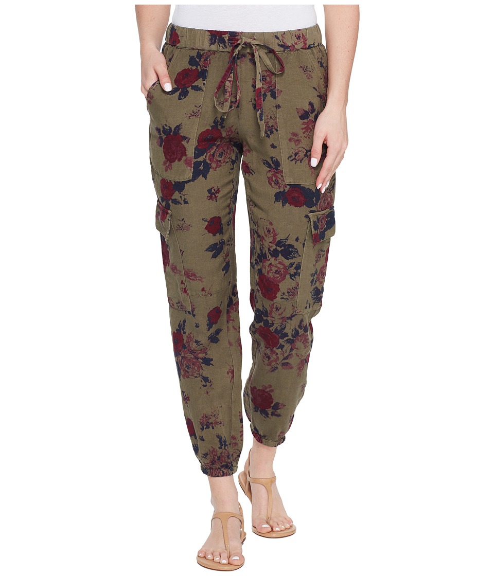 Lucky Brand Printed Cargo Pants (Olive Multi) Women