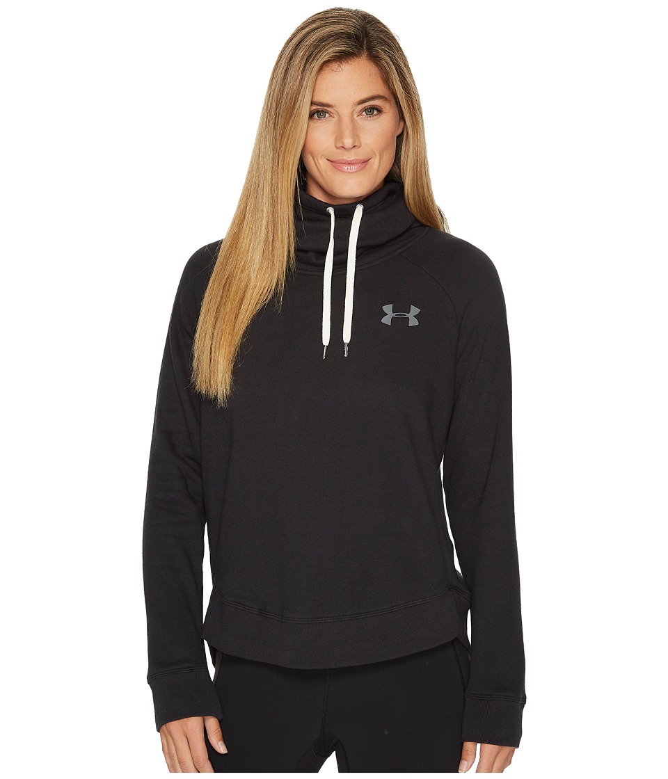 Under Armour Favorite Fleece Pullover Left Chest Hoodie (Black/Graphite) Women