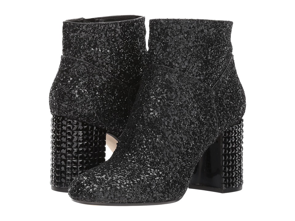 MICHAEL Michael Kors Arabella Ankle Boot (Black Chunky Glitter/Black Stones) Women