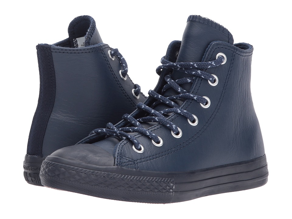 Converse Kids Chuck Taylor All Star Leather + Thermal Hi (Little Kid) (Midnight Navy/Blue Slate/Inked) Boys Shoes