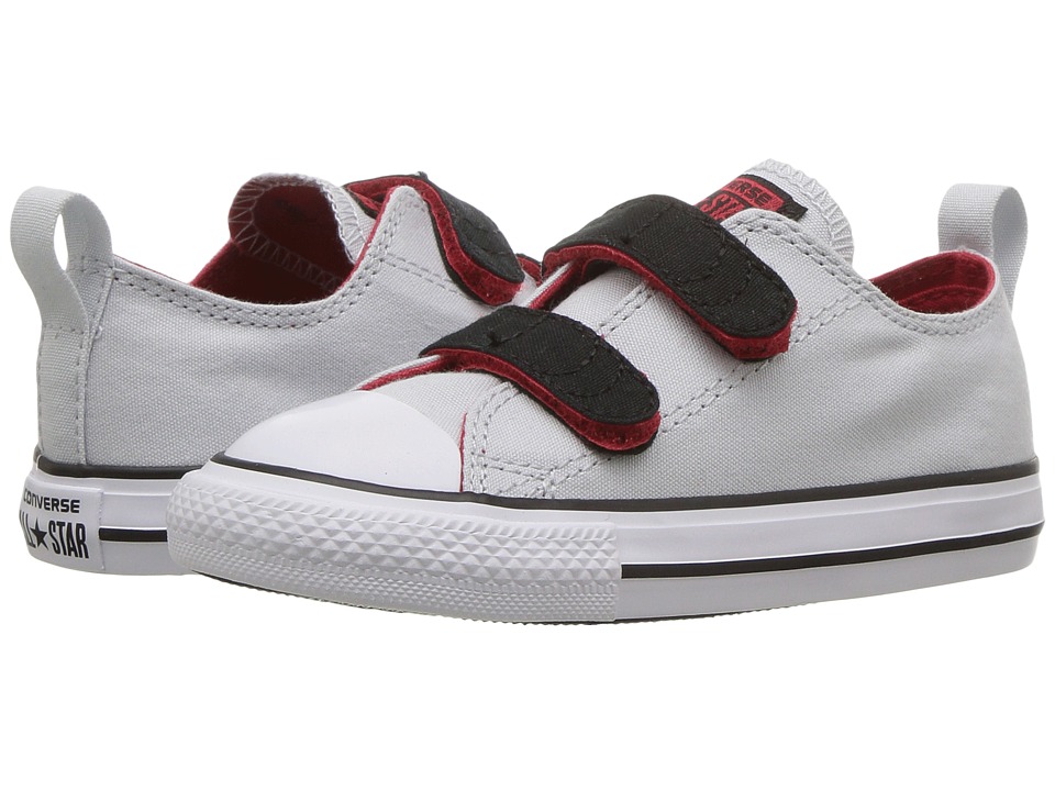 Converse Kids Chuck Taylor All Star 2V Ox (Infant/Toddler) (Pure Platinum/Black/Casino) Boys Shoes