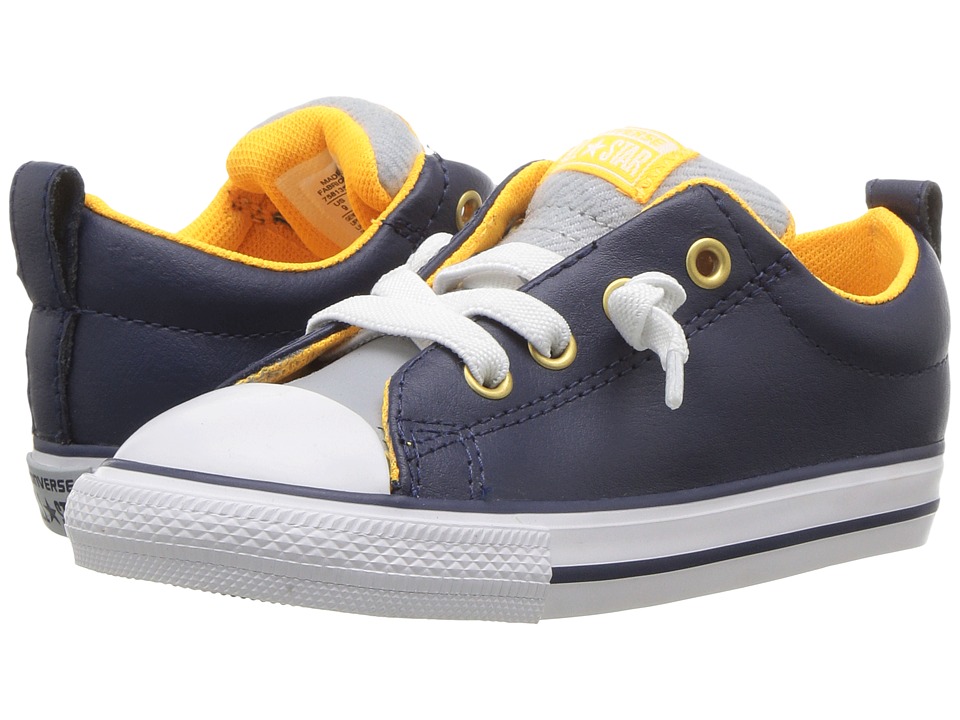 Converse Kids Chuck Taylor All Star Street Slip (Infant/Toddler) (Midnight Navy/Wolf Grey/White) Boys Shoes
