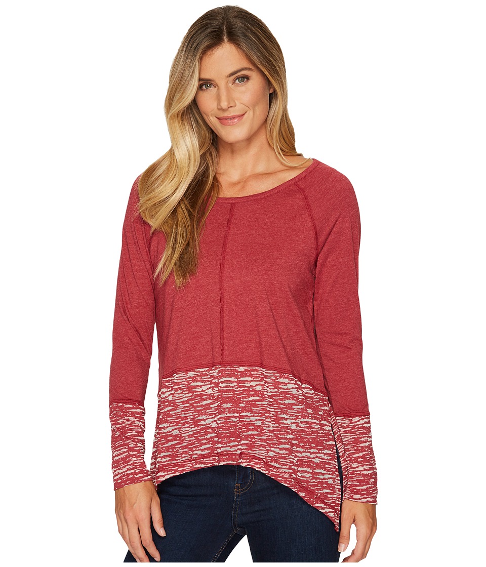 Cruel Long Sleeve Heathered Jersey Burnout (Red) Women