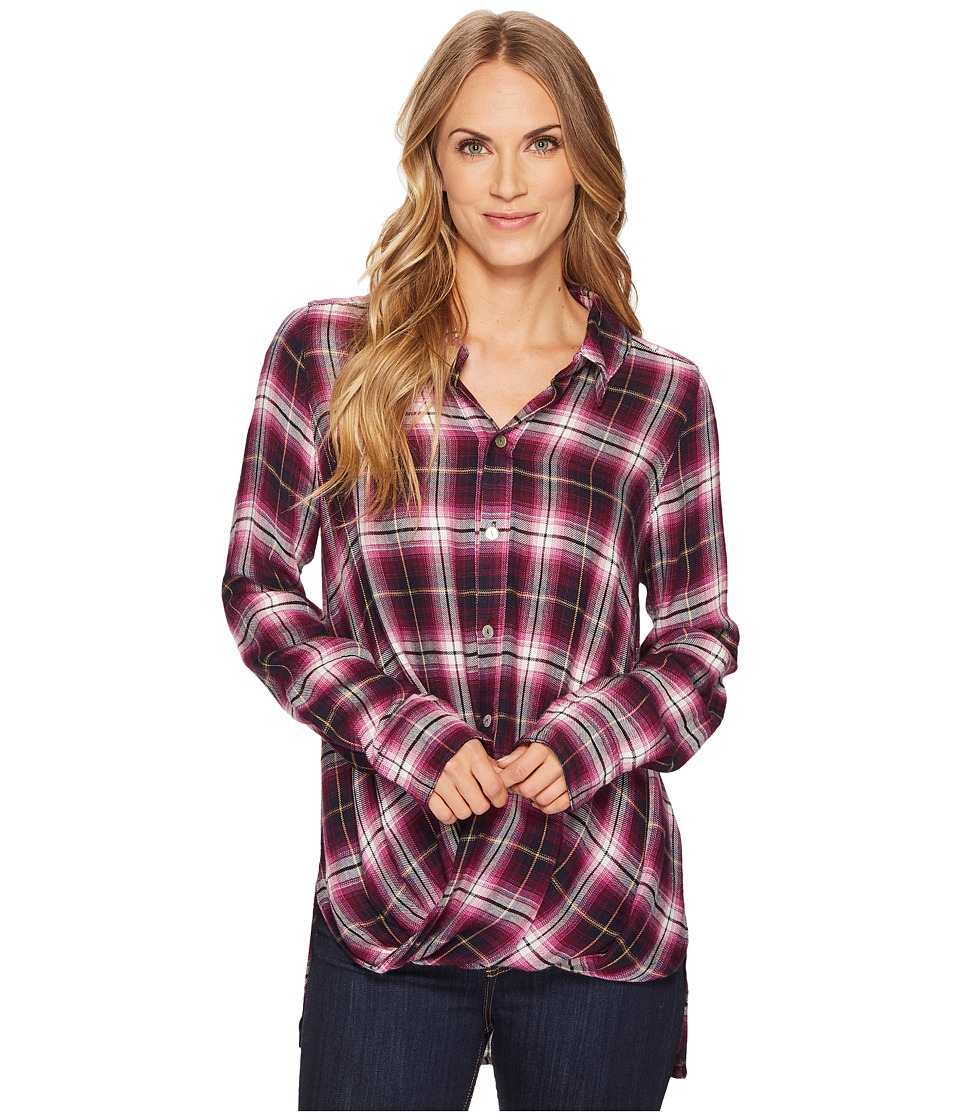Mod-o-doc Thistle Long Sleeve Twist Hem Shirt (Thistle) Women