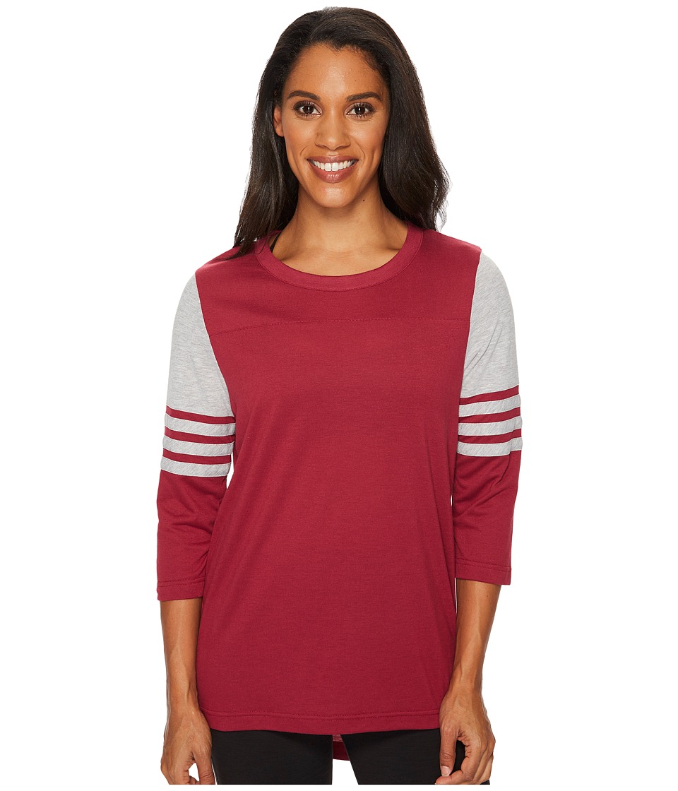 adidas Long Sleeve Jersey Top Q4 (Mystery Ruby/Medium Grey Heather) Women