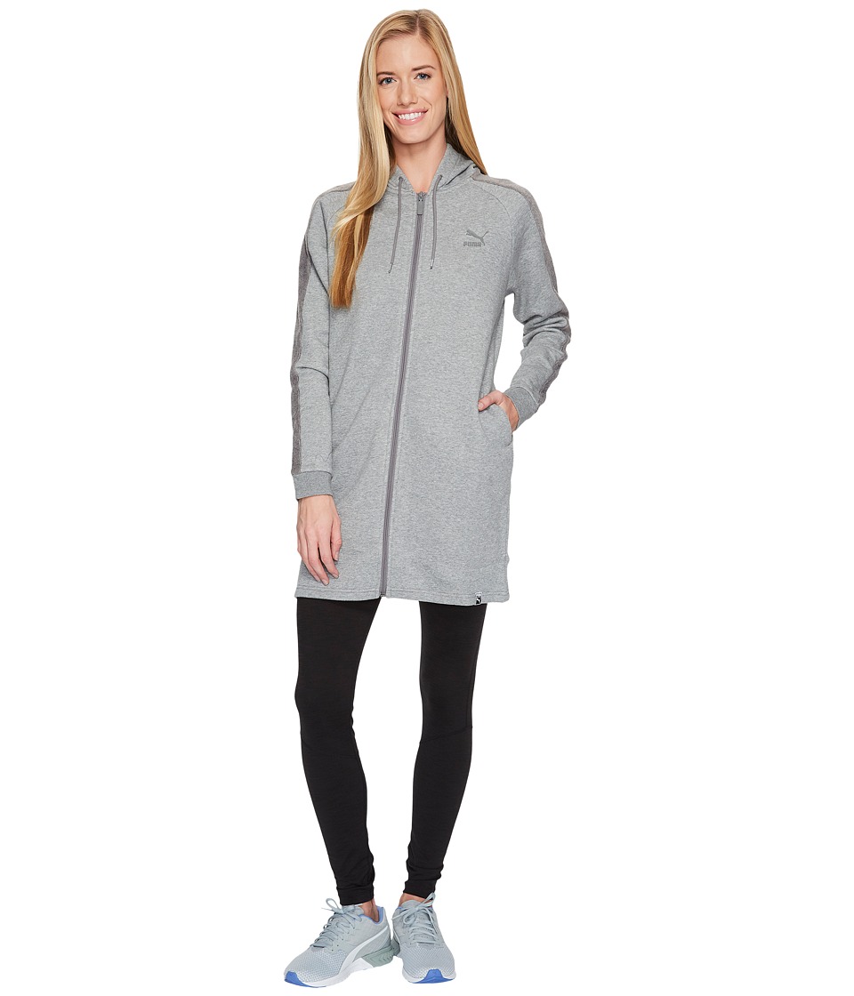 PUMA Winterized Archive Logo T7 Full Zip Hoodie (Medium Grey Heather) Women