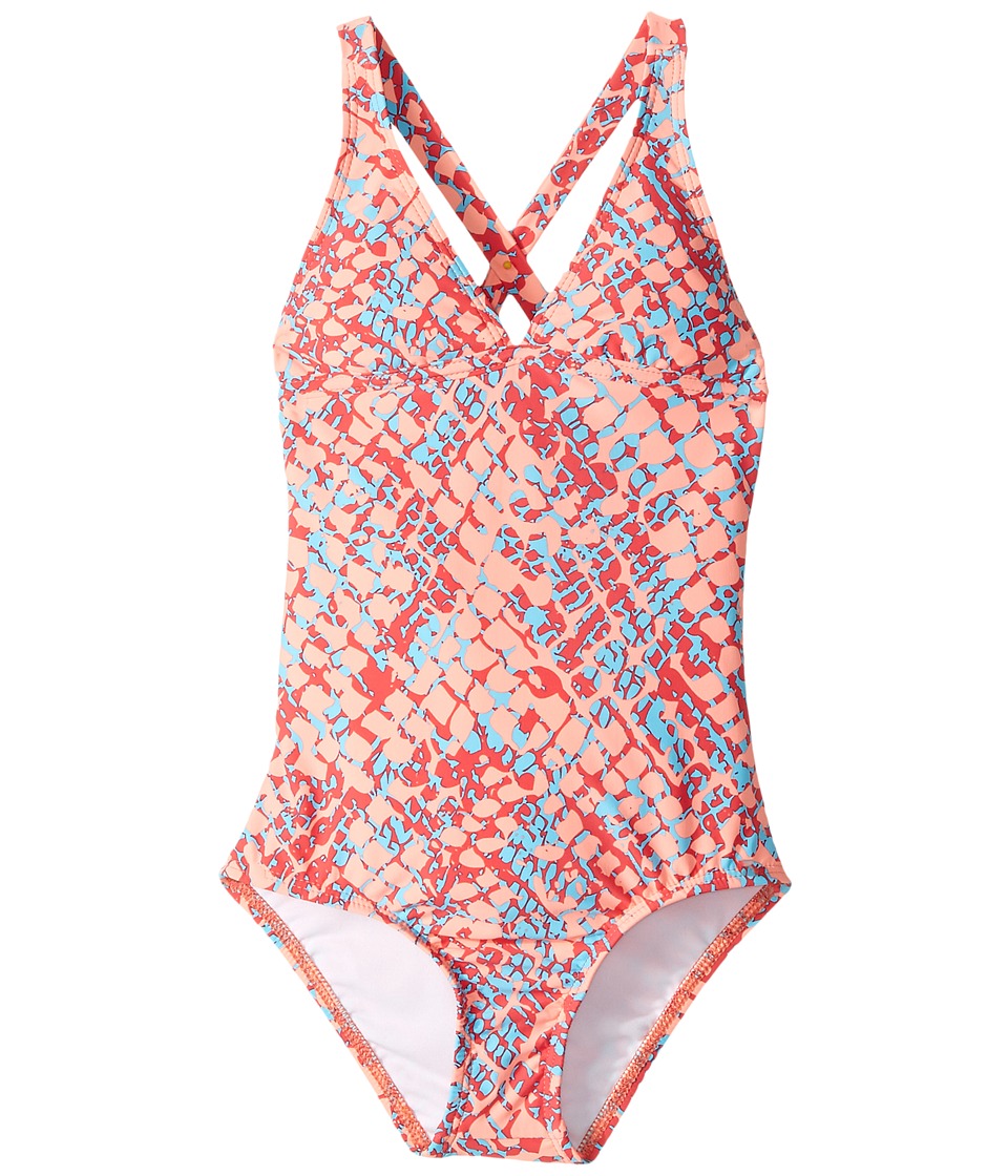 Splendid Littles Printed Halter One-Piece (Big Kids) (Orange) Girl