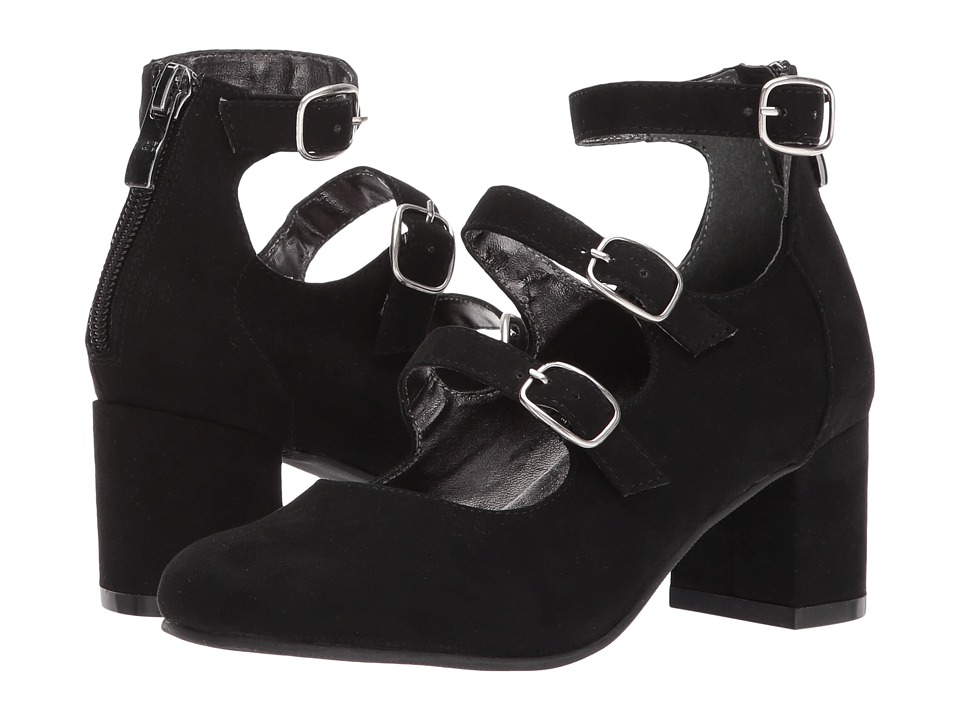 Amiana 15-A5488 (Little Kid/Big Kid/Adult) (Black Suede Fabric) Girl