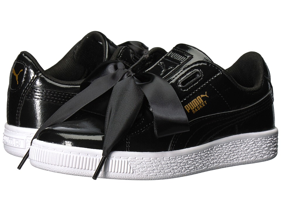 Puma Kids Basket Heart Glam (Little Kid/Big Kid) (Puma Black/Puma Black) Girls Shoes