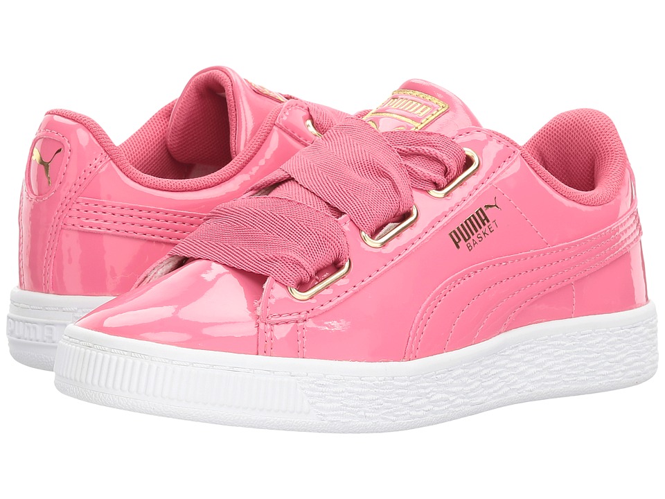 Puma Kids Basket Heart Patent Gold (Little Kid/Big Kid) (Rapture Rose/Puma Team Gold) Girls Shoes