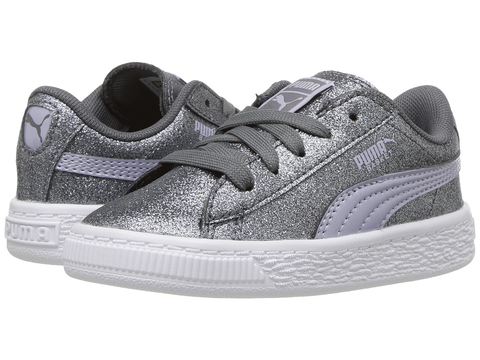 Puma Kids Basket Holiday Glitz (Toddler) (Quiet Shade) Girls Shoes