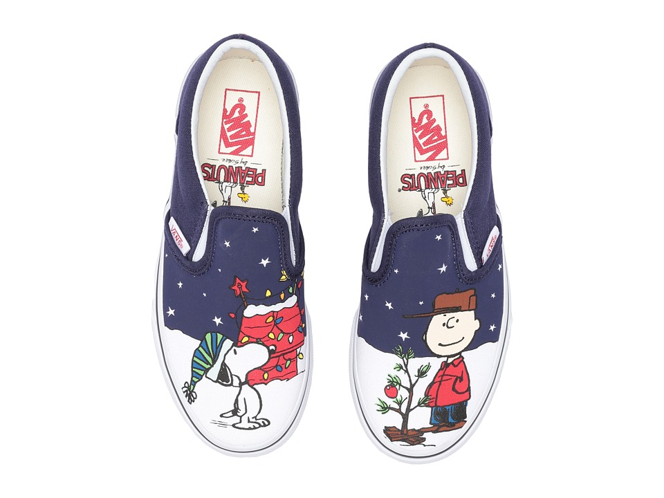 Vans Kids Classic Slip-On x Peanuts Christmas (Little Kid/Big Kid) ((Peanuts) Charlie/Tree) Kids Shoes