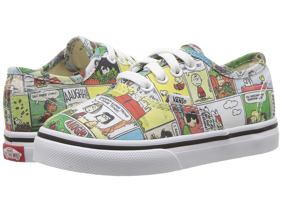 Vans Kids Authentic x Peanuts (Toddler) ((Peanuts) Comics/Black/True White) Kids Shoes
