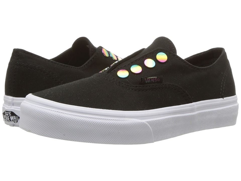 Vans Kids Authentic Gore (Little Kid/Big kid) ((Rainbow Eyelet) Black) Girl