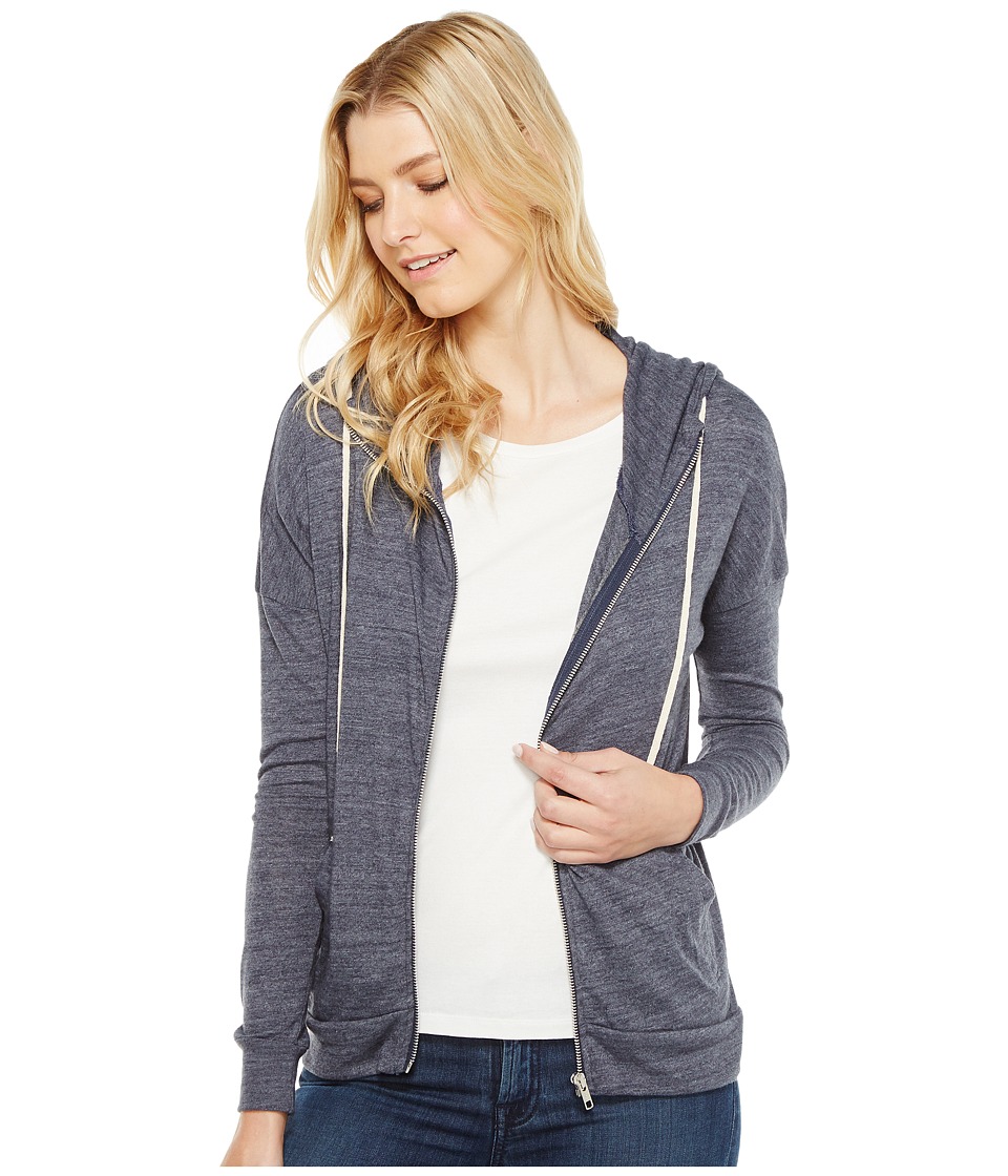 Alternative Eco Jersey Cool Down Zip Hoodie (Eco True Navy) Women