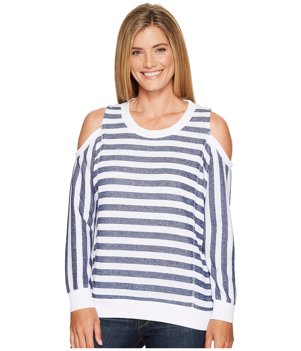 Tribal Long Sleeve Cold Shoulder Stripe Top (Eclipse) Women
