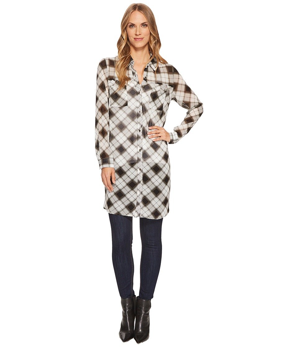 Tribal Long Sleeve Tunic Blouse w/ Pockets (Dark Leaf) Women