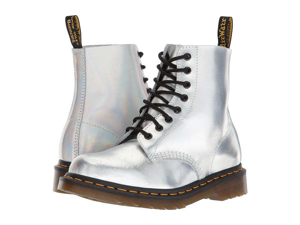 Dr. Martens Pascal RS 8-Eye Boot (Silver Lazer Reflective Metallic Leather) Women
