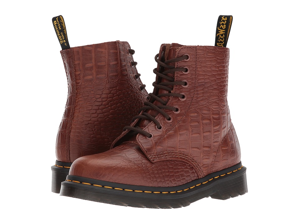 Dr. Martens Pascal Croc 8-Eye Boot (Dark Brown/New Vibrance Croco) Women