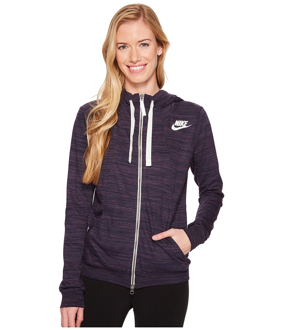 Nike Sportswear Gym Classic Full Zip Hoodie (Obsidian/Heather/Sail) Women