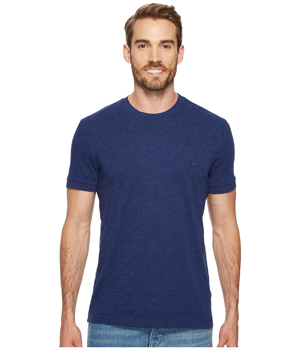Lacoste Short Sleeve Vintage Washed Tee (Dyed Methylene) Men