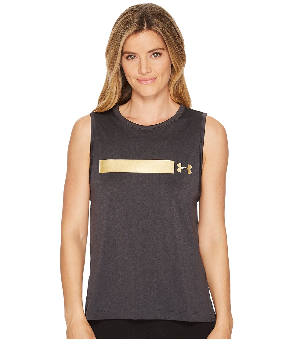 Under Armour Perpetual Graphic Muscle Tank Top (Anthracite/Metallic Victory Gold) Women