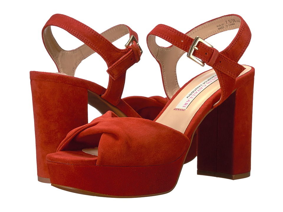 Kristin Cavallari Ryne Platform Sandal (Orange Kid Suede) Women