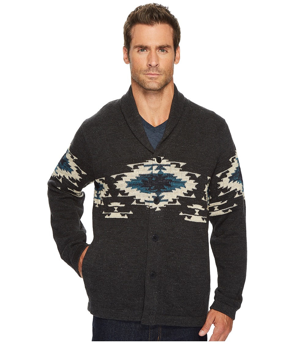 Lucky Brand Canyon Creek Shawl Sweater (Charcoal) Men