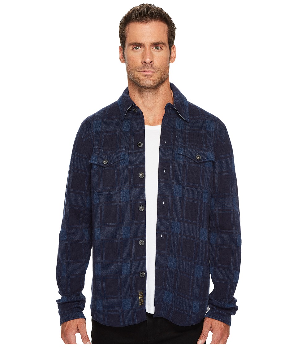 Lucky Brand Plaid Sweater Shirt (Navy/Blue) Men