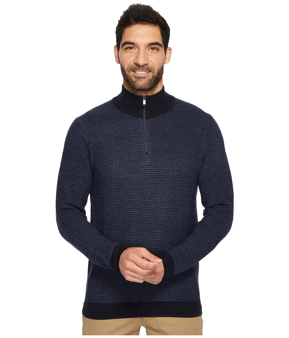 Calvin Klein Merino Textured Tweed 1/4 Zip Sweater (Roma Combo) Men