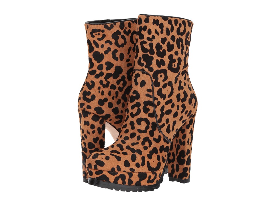 Alice + Olivia Harper (Black/Camel Cheetah Print Hair Calf) Women